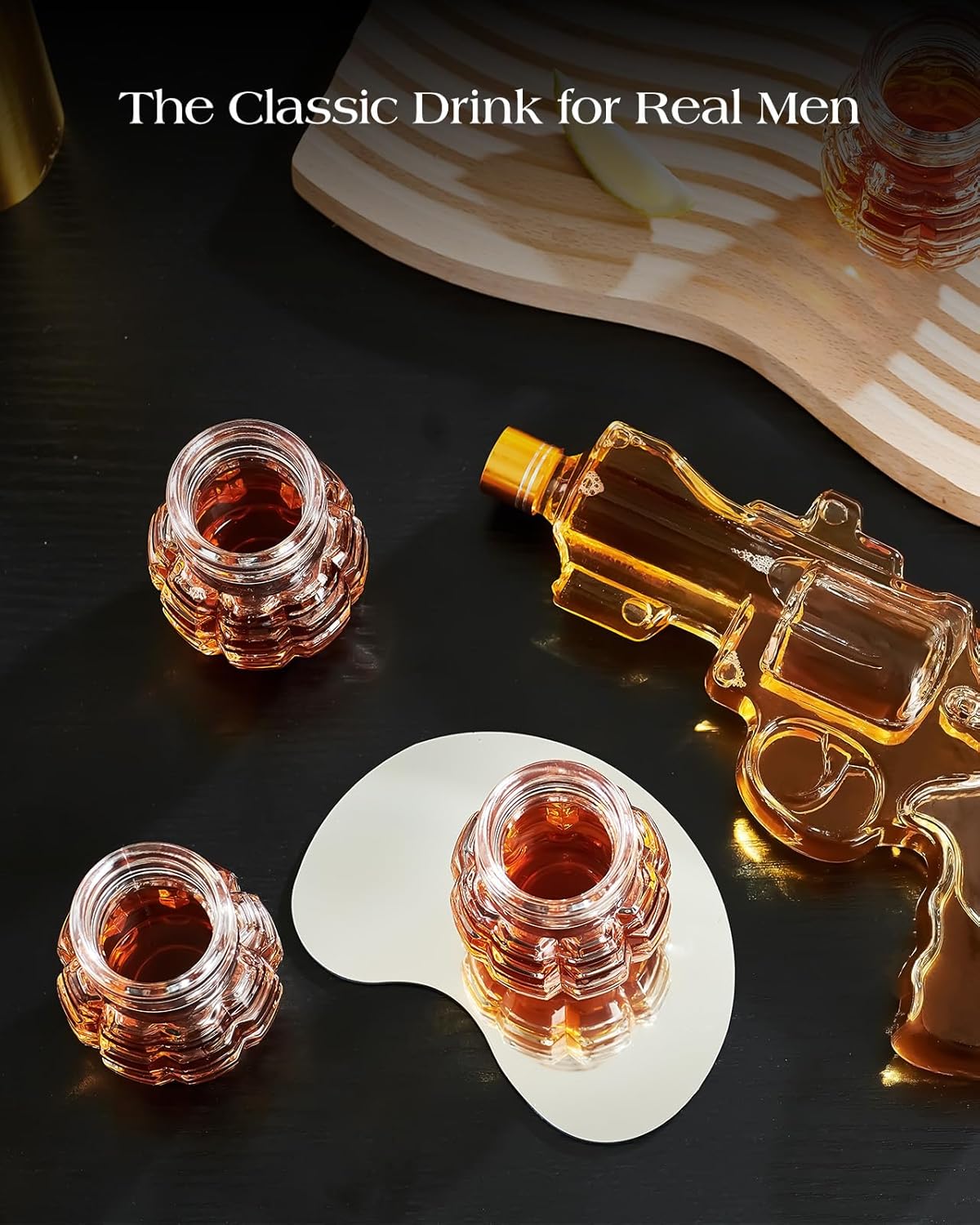 Kollea Grenade Shaped Shot Glass Set, Funny Shot Cups with Heavy Base for Whiskey, Tequila, Vodka, Liquor, 21st Birthday Gifts for Men Dad, Military Men Cave Decor, 3.7 Oz Bartender, 4 Pcs, Christmas - Image 6