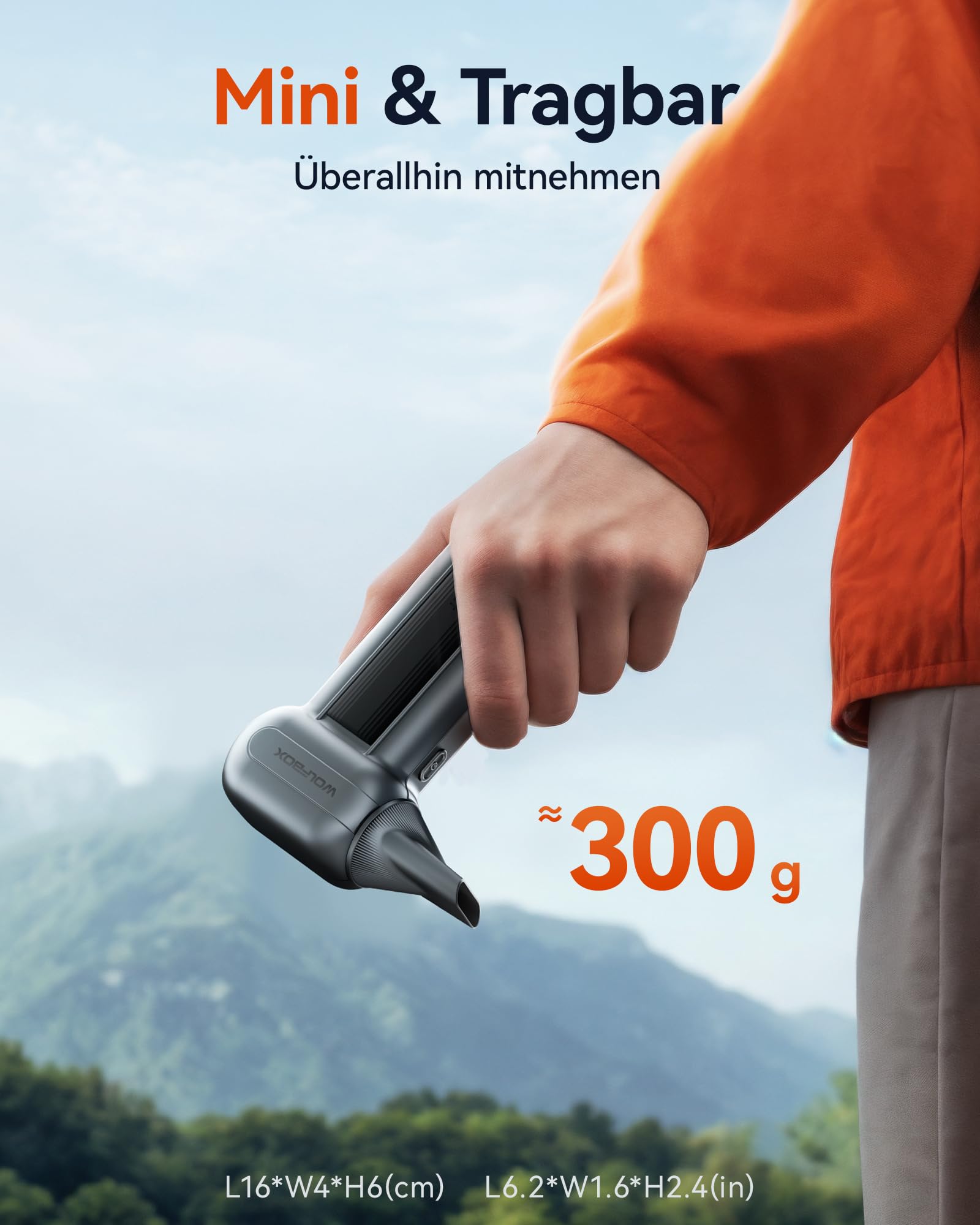 WOLFBOX MF100 Electric Air Duster 150000RPM Cordless Wiederaufladbare Luftgebläse 3-Gang Einstellbar Staubgebläse