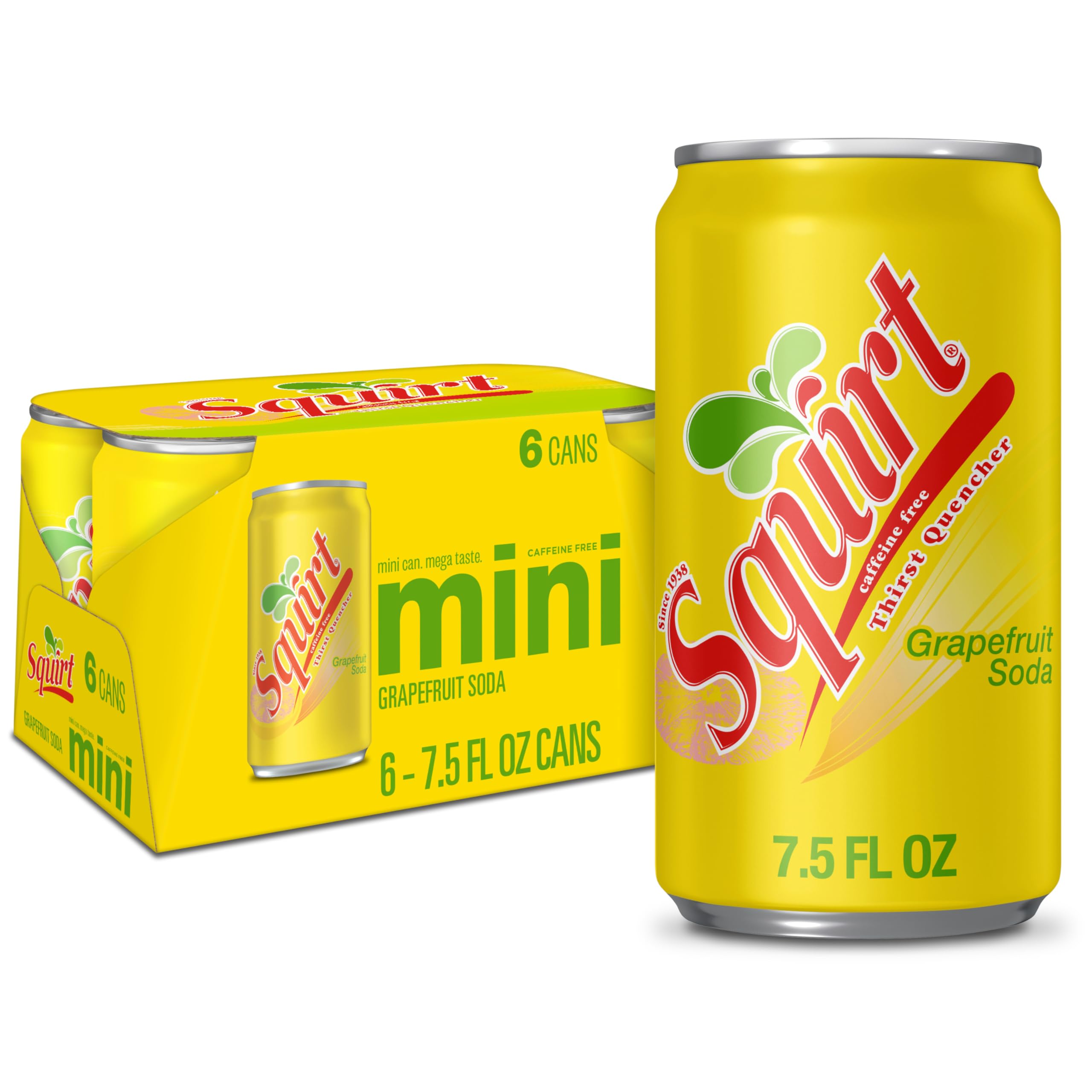 Squirt Citrus Soda, 7.5 Fl Oz Cans, 6 Pack