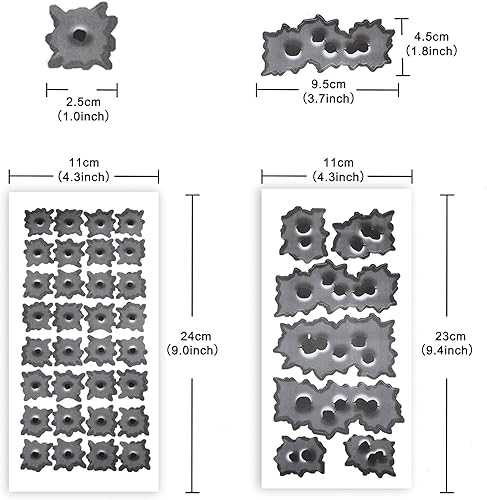 Miniatura 3 de TOMALL Pegatinas de coche con agujero de bala 3D de 96 agujeros, simulación, estereoscópicas, pistolas falsas, calcomanías de agujero de bala,