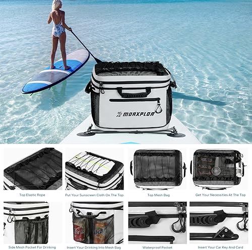 Miniatura 7 de Bolsa impermeable de PVC para cubierta de paddleboard, 40 latas Sup Deck Cooler Bag,Bolsa enfriadora para paddleboard,Bolsa térmica para lonchera