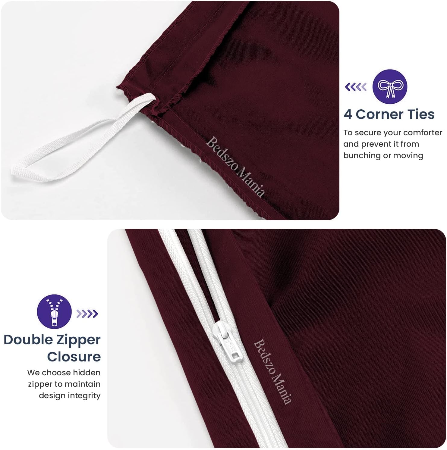 Shams Pair 26"x26" Size Silky Soft & Smooth Egyptian Cotton 600 TC Euro Shams Wine, Breathable, Easy to wash, Pack of 2