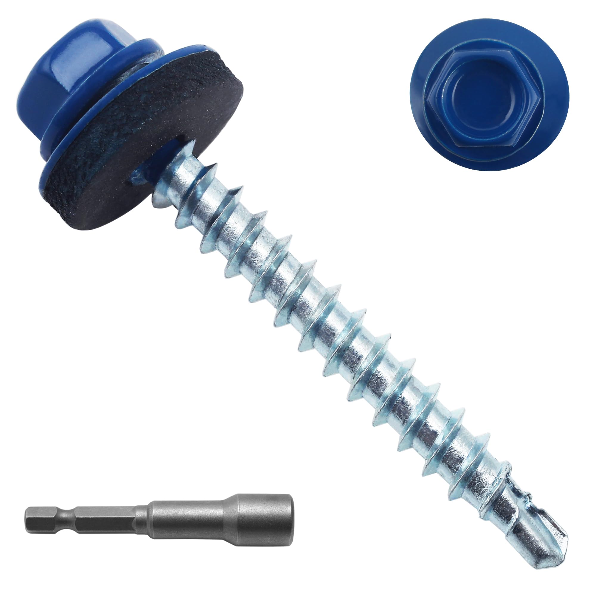 Black Hex Roofing Screws - Self-Drilling Metal Fasteners -19