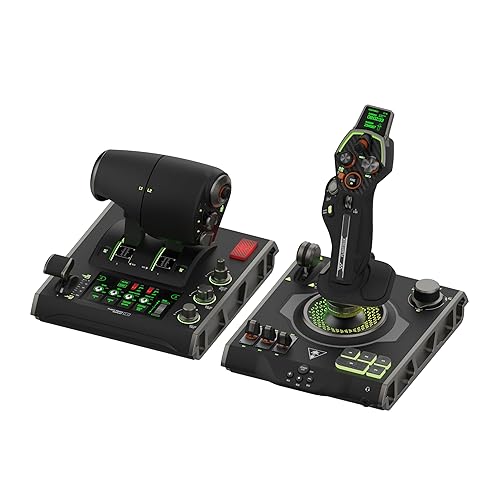 Turtle Beach VelocityOne Flightdeck Universal HOTAS Simulation System Joystick & Throttle for Air & Space Combat Simulation For Windows 10 & 11 PCs – Touch Display & Buttons, 139 Programmable Controls
