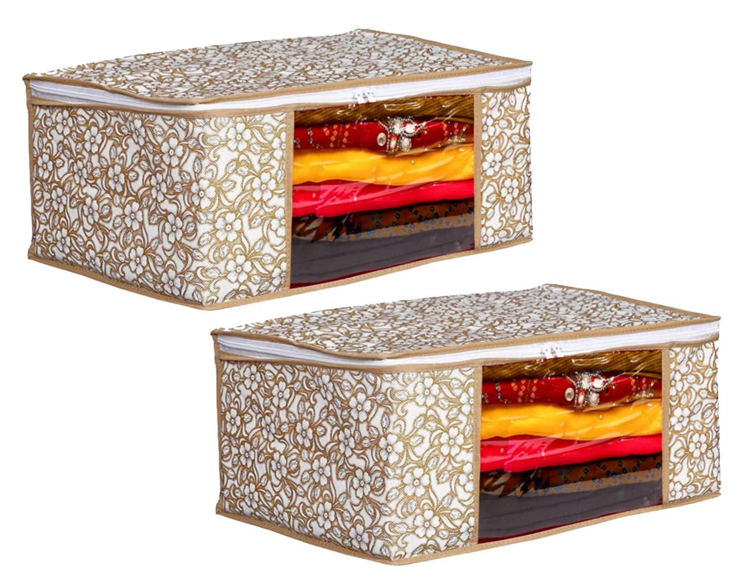 Champaran Industries Saree Covers With Zip|Saree Covers For Storage|Wardrobe organizer for cloths|Saree Packing Covers For Wedding|Biege Patti |Pack of 02 (B0CY4ZGGF4) Amazon Price History, Amazon Price Tracker