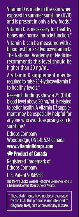 Ddrops Kids Booster 600IU 100 Drops - Daily Liquid Vitamin D for Kids. Support Strong Bones & Immune System in Children. No Preservatives, No Sugar, Non-GMO, Allergy-Friendly (Pack of 2)