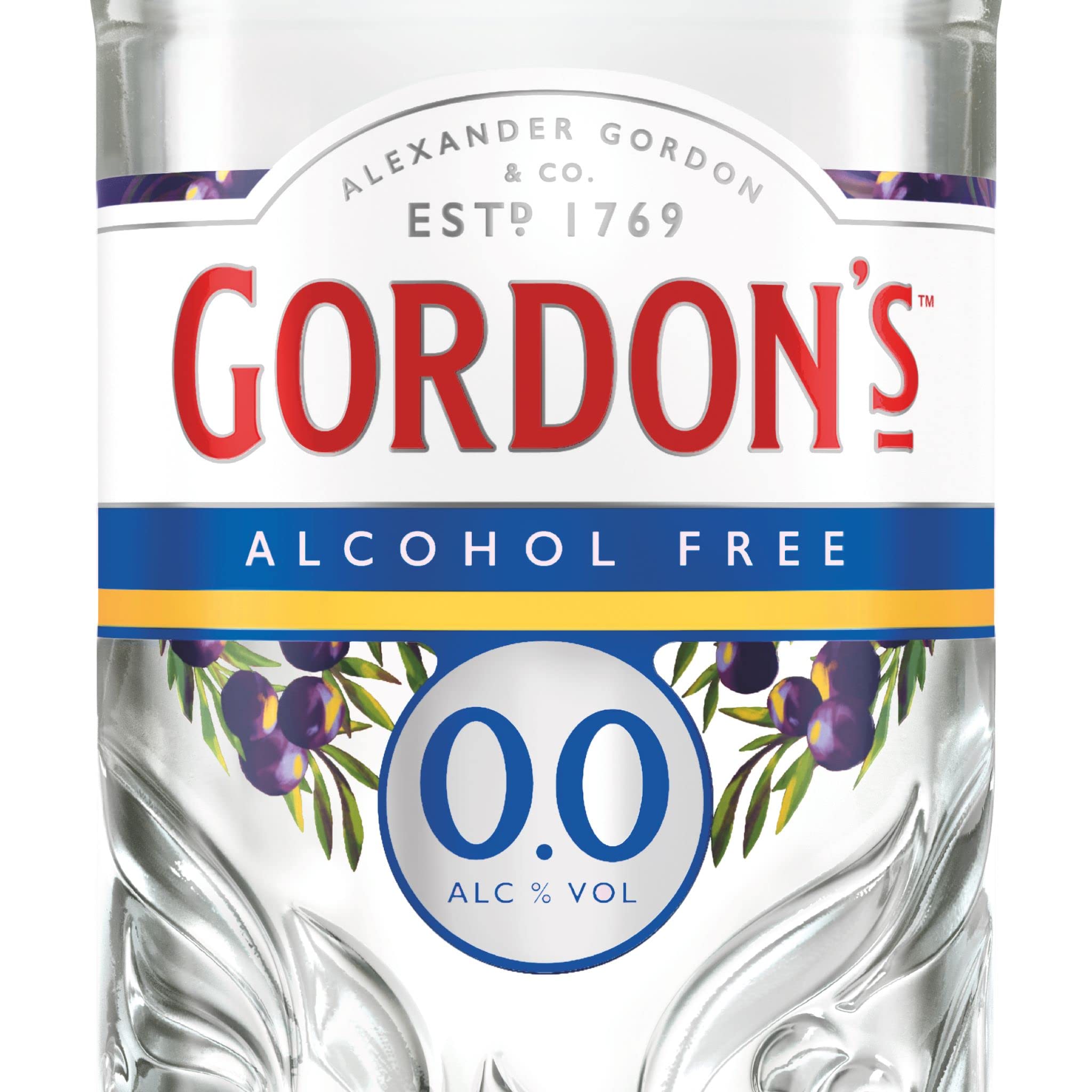 Gordon's 0,0% Alkoholfrei, Erfrischende Nichtalkoholische Gin-Alternative, Mixempfehlung mit Tonic Water, Kalorienfrei & Zuckerfrei, für Sommerabende, 700 ml