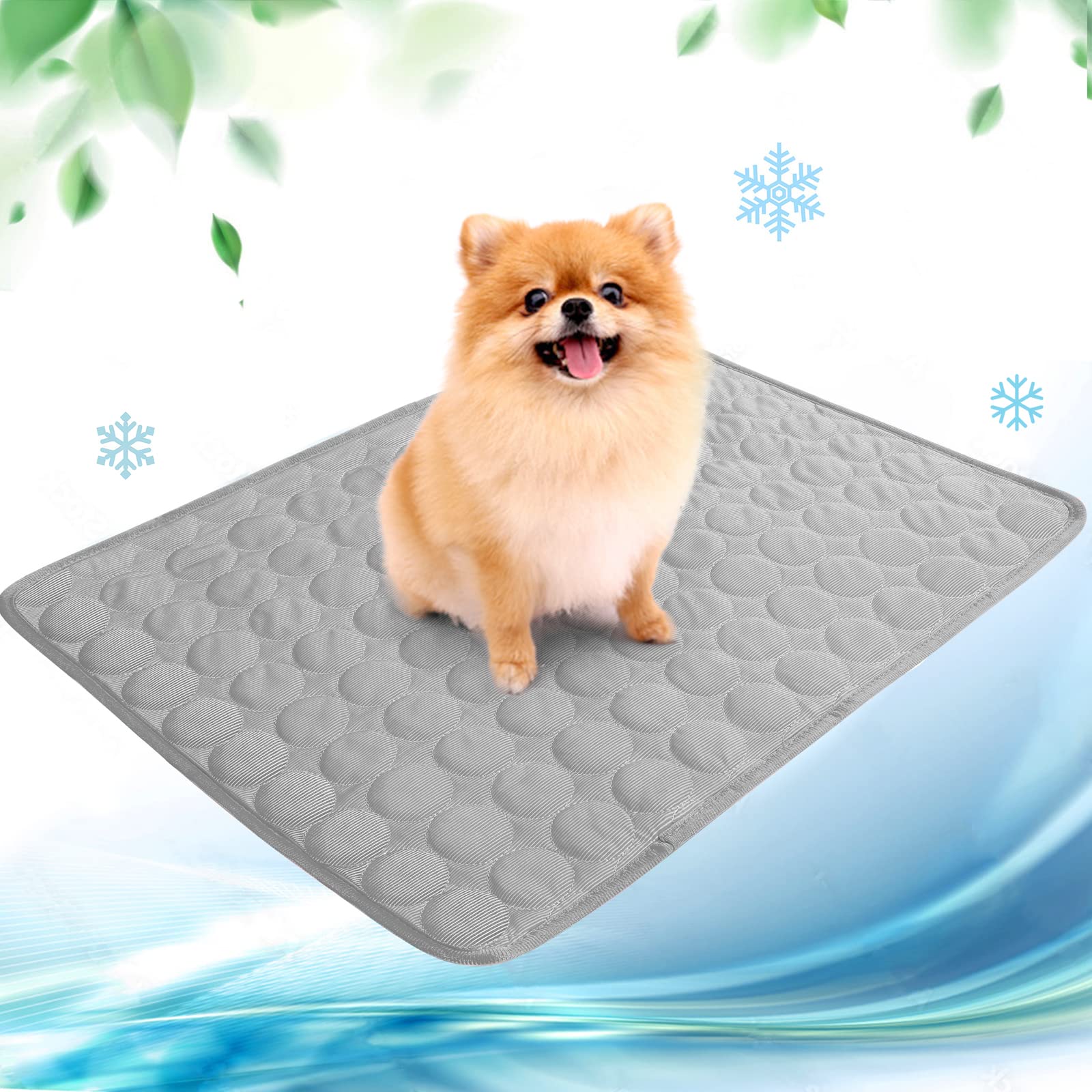 NIBESSER Dog Cooling Mat Cooling Pad for Dog Cats Kennel Ice Silk Portable Washable Summer Pet Self Cooling Bed Blanket Crate Sleep Mat
