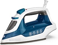 BLACK+DECKER IR06V Easy Steam Compact Iron - SmartSteam, Vertical Steam, TrueGlide Soleplate for Fast Wrinkle Removal