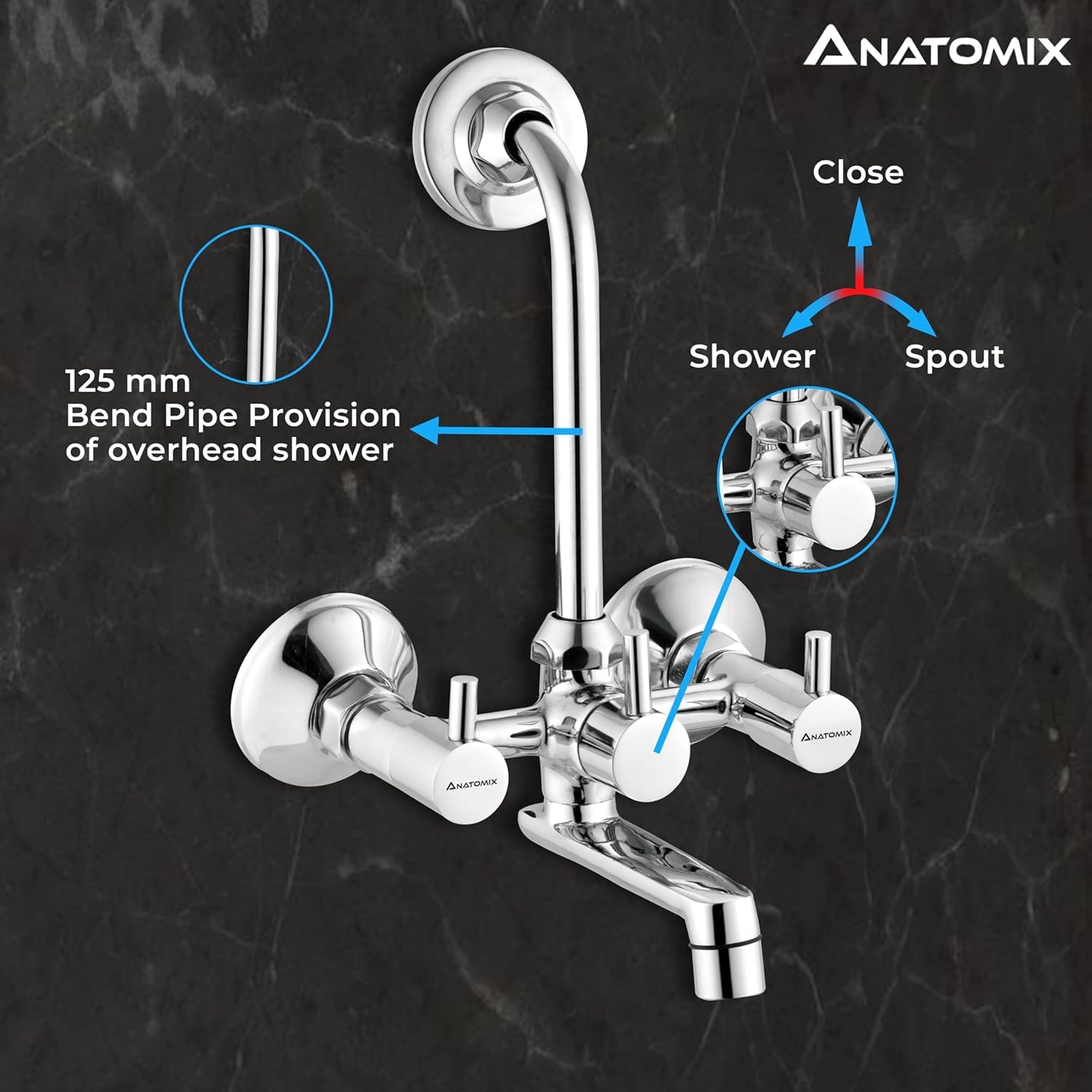 ANATOMIX Slim Wall Mixer - Chrome Finish -5 ANATOMIX Slim Wall Mixer - Chrome Finish -5