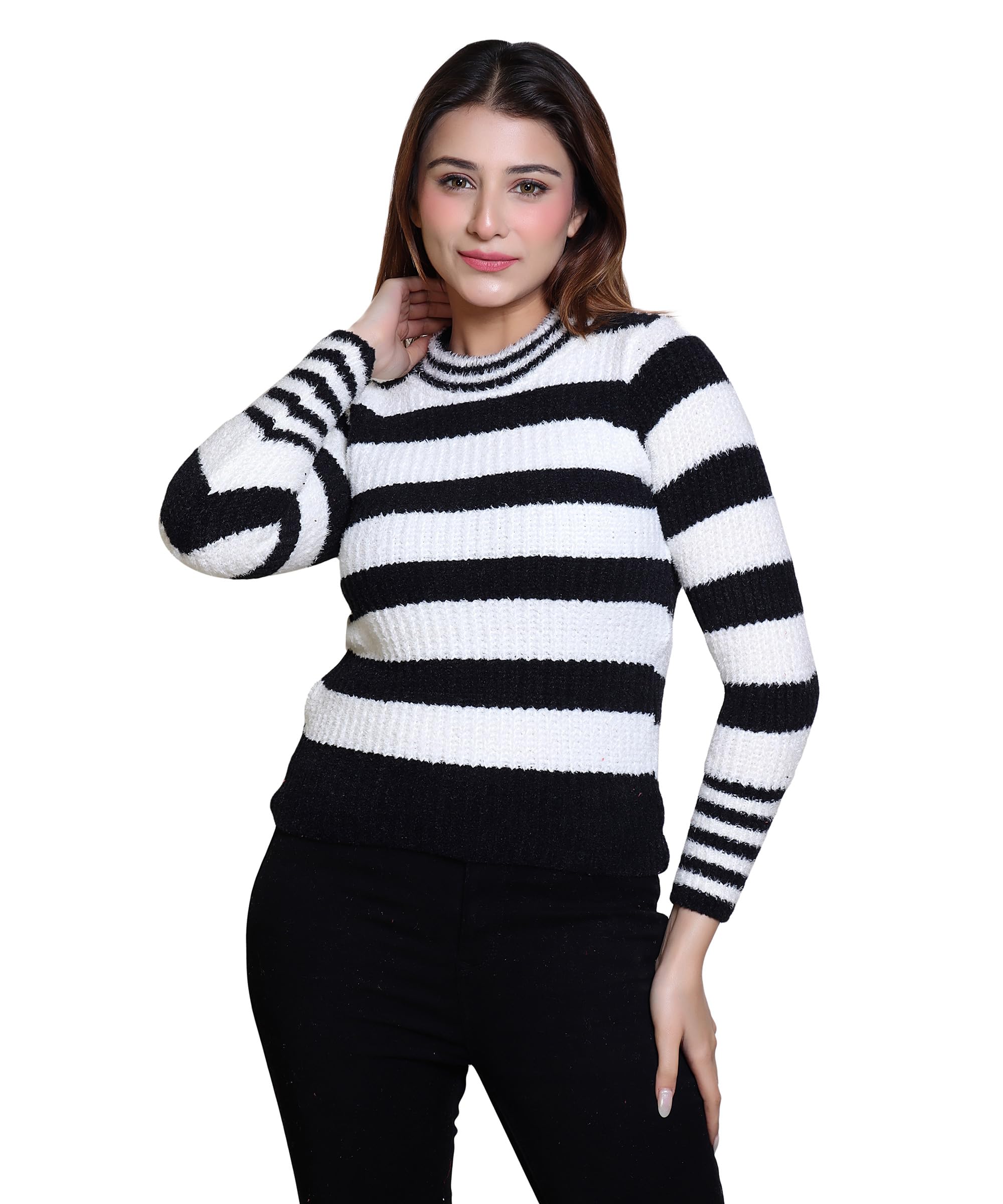 grand line GRANDLINE Winter WEAR Women Pullover Sweater/TOP for Casual WEAR with Striped Design-picture-46