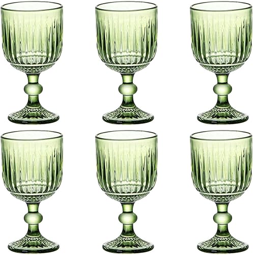 Miniatura 11 de Juego de 6 vasos morados para beber de agua de vino de colores, vasos rosados, cristalería de 11 onzas para boda, fiesta, bar, con patrón vertical