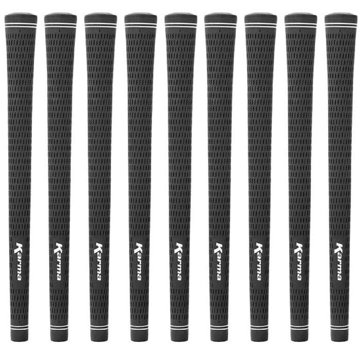 Karma Velour Ribbed Reminder Golf Grips & Grip Kits for Men, Standard Size Rubber All Weather Comfort with Improved Control, Velvet Style Replacement Golf Club Grips