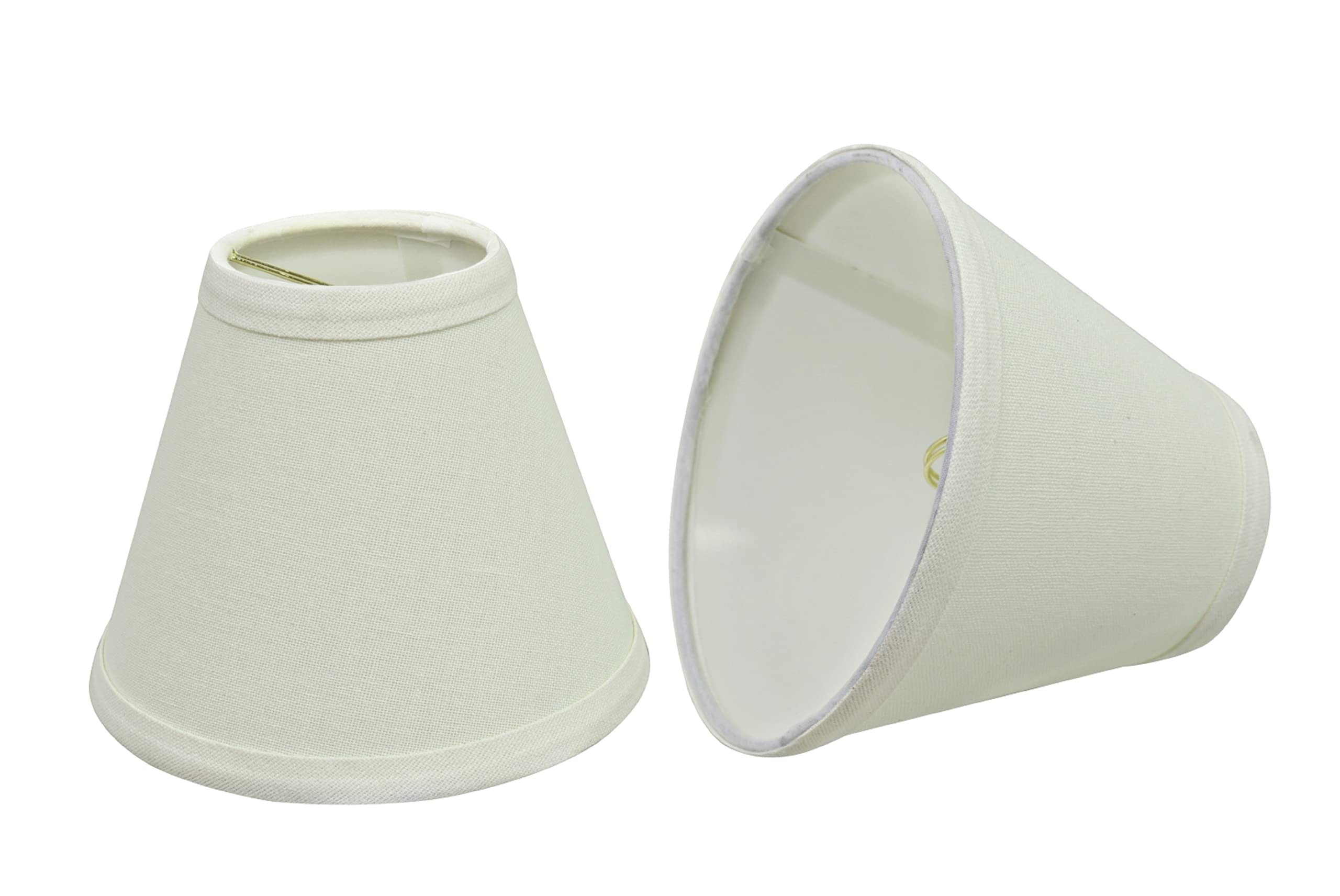 Aspen Creative 32045-2A, Hardback Empire Clip-On Chandelier Lamp Shade, Off-White, 3" Top x 6" Bottom x 5" Slant Height, Set of 2