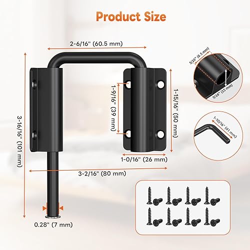 Miniatura 2 de Cerradura de bucle de puerta corredera mejorada, cierre de puerta de aleación de aluminio multiángulo de 90180 grados para puerta de granero,