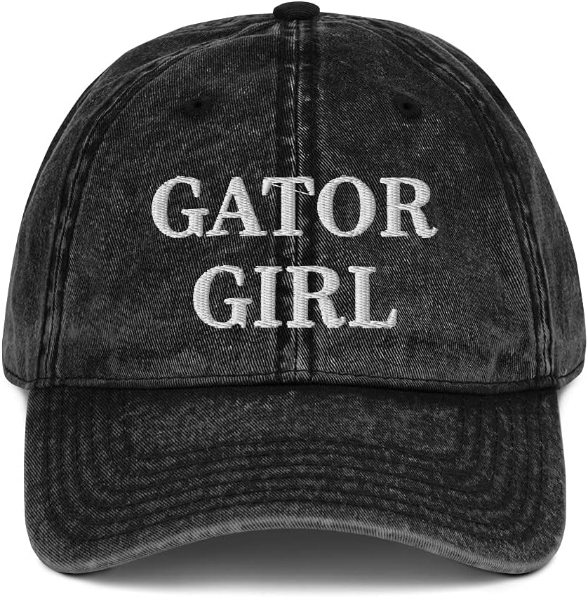 Gator Girl Hat (Embroidered Vintage Cotton Twill Cap)