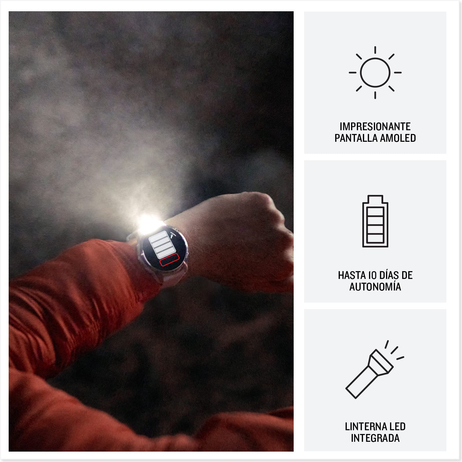 Garmin Epix (Gen 2) Pro 42mm - Reloj de Alto Rendimiento GPS Multideporte con Pantalla táctil AMOLED, Linterna LED, Frecuencia cardíaca, Mapas y hasta 10 días de autonomía, Plateado (Reacondicionado)
