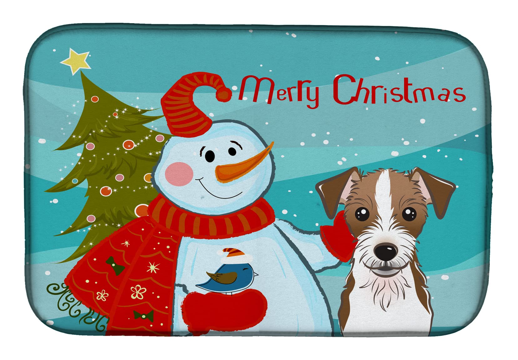 Tapis d'égouttage Bonhomme de neige Jack Russell Caroline's Treasures BB1822DDM 35x53cm