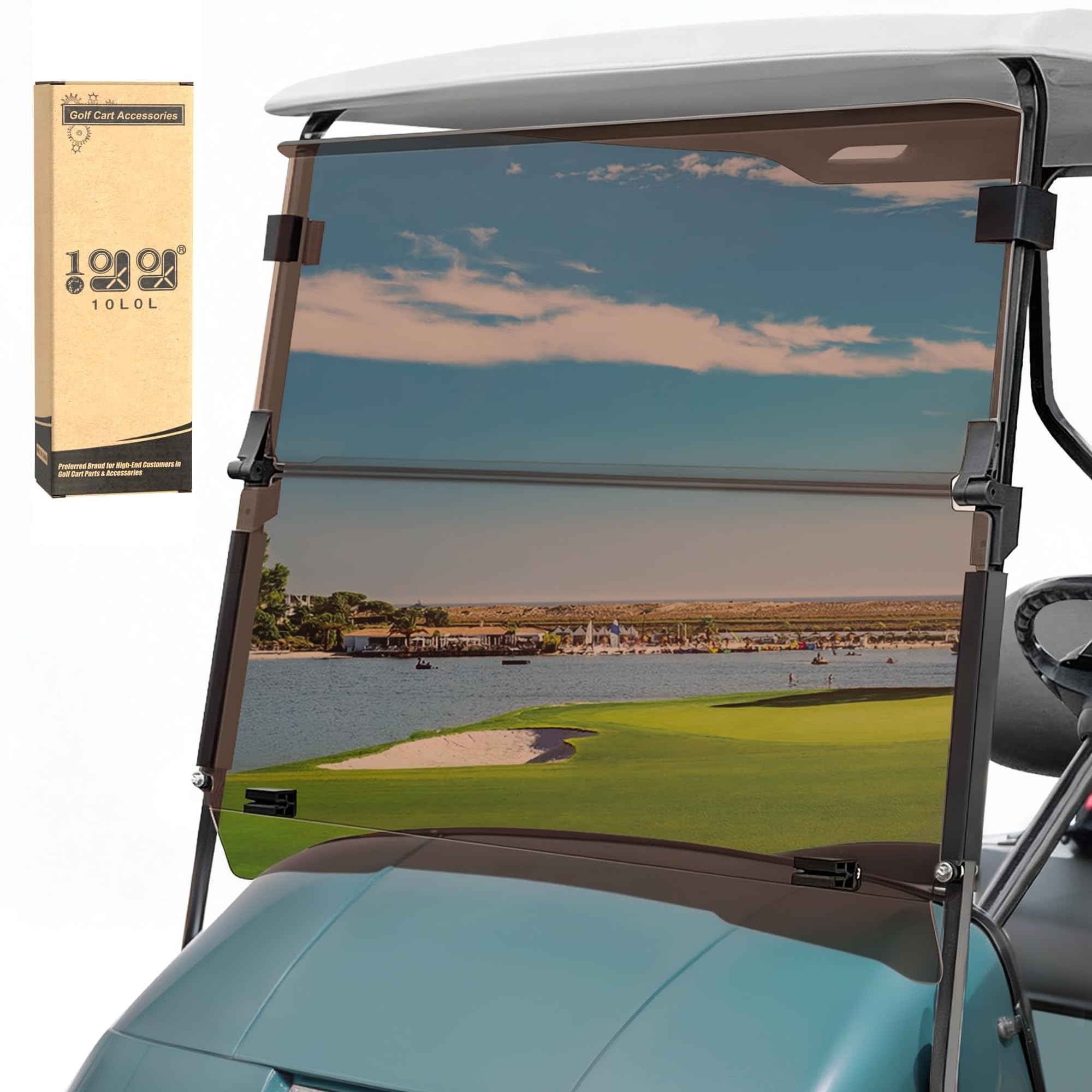 View 1 of 10L0L Golf Cart Windshield for EZGO TXT/Medalist 1995-2013, 5MM