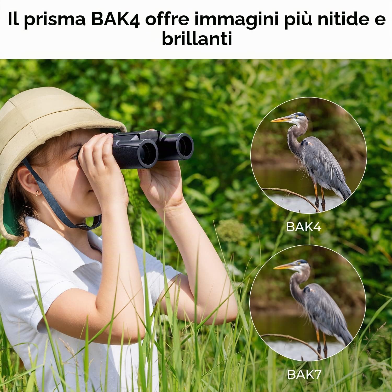 K&F CONCEPT 10x25 Binocolo Professionale Compatto, Prisma BAK4 | Obiettivo FMC, Binocolo Leggero Portatile per Osservare Uccelli, Campeggio Caccia, Viaggio, Concerti