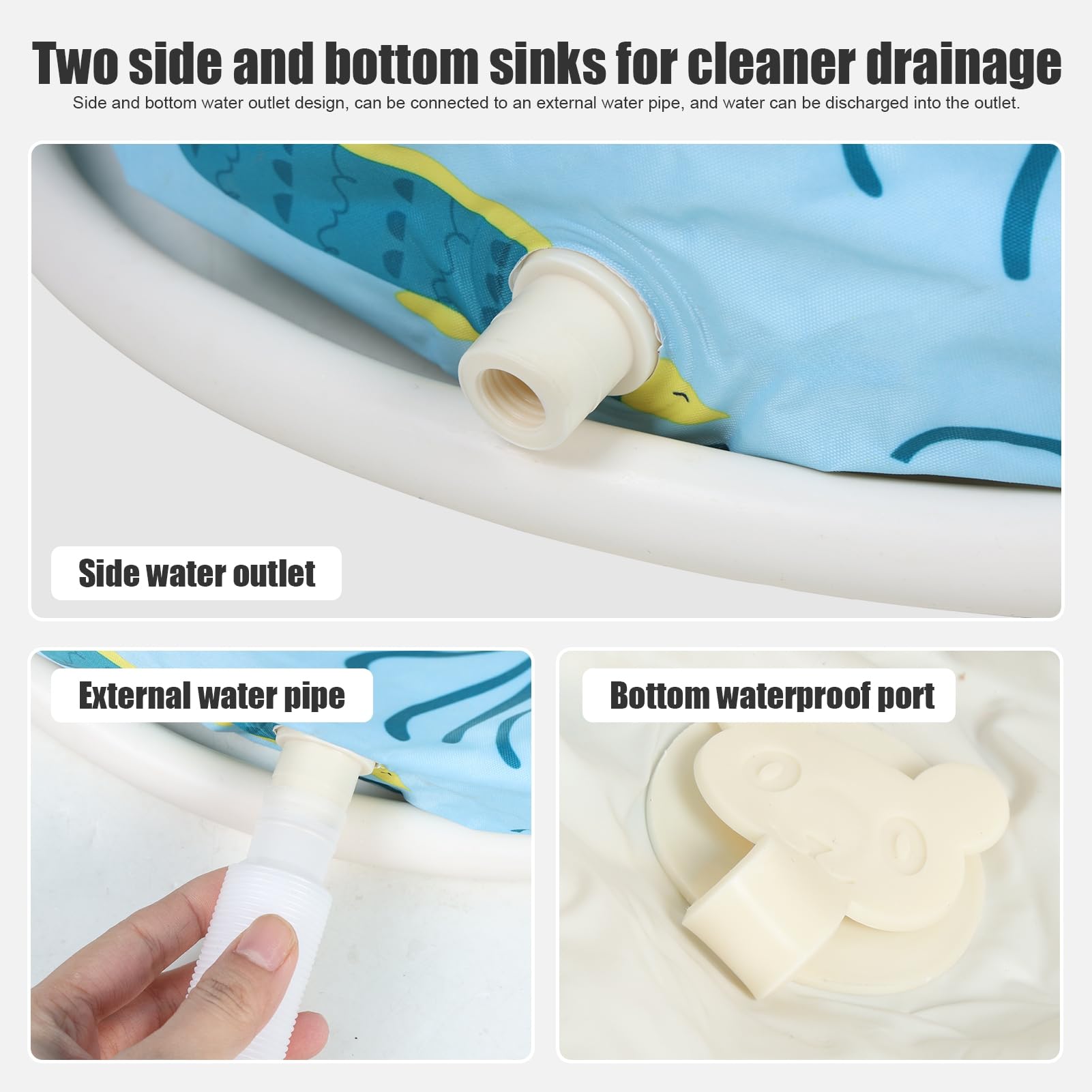 Baignoire portable pliable de 109,2 cm pour adultes – Bleu
