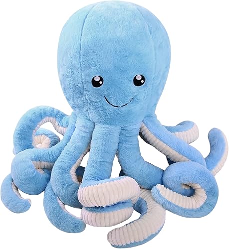 DENTRUN Animales de peluche de pulpo, pulpo gigante de peluche suave para niños, niñas, adultos, regalo de cumpleaños, Navidad, Halloween, animales