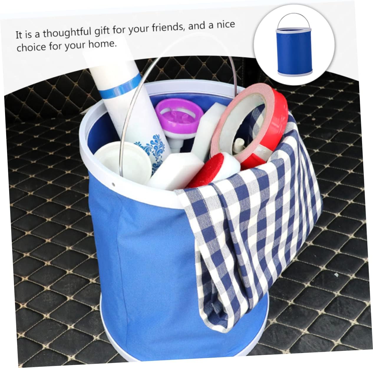 SOLUSTRE Large Capacity Collapsible Water Container Car Detailing Bucket Portable Auto Wash Outdoor Folding Design