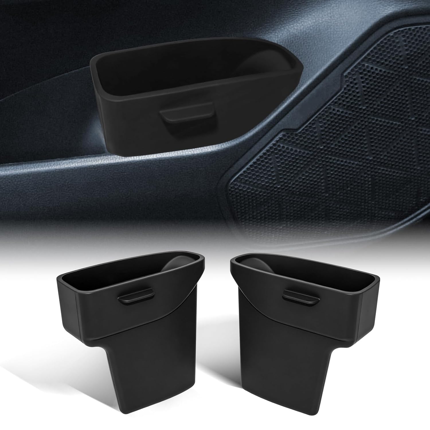 2PCS Door Side Trash Can for 2019-2024 2025 Toyota RAV4 Accessories Trash Bin with Handle Silicone Garbage Can (Left & Right Side)