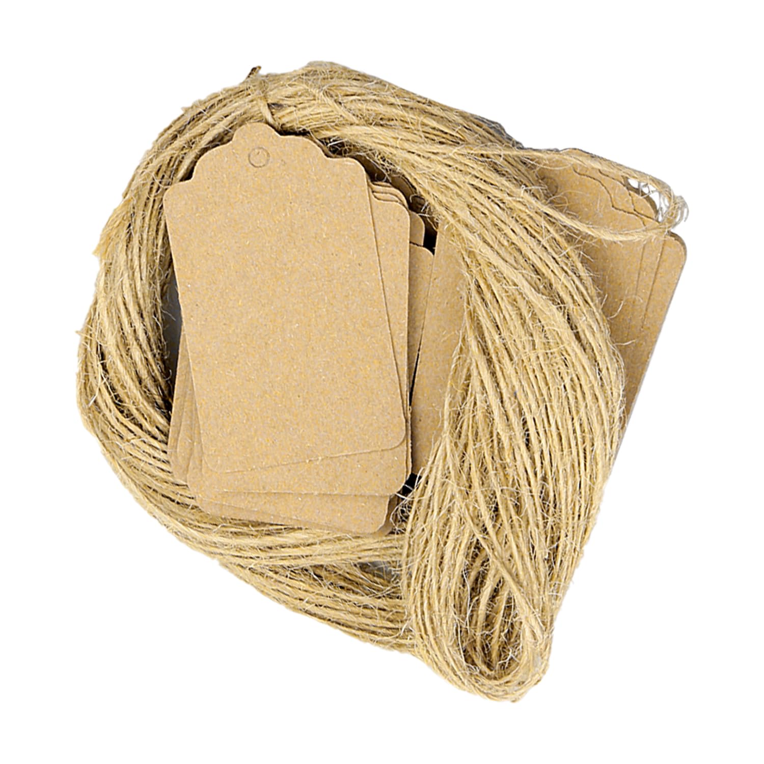 Bojueshaw Brown 100 Gift Kraft Paper Labels,Plain Gift Tags Pre-Punched, Diy Rectangular Craft Hanging Labels With String For Presents,Diy Crafts,Birthday