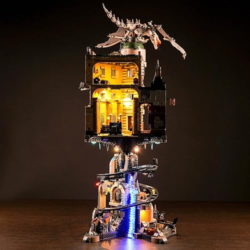 Miniatura 2 de Kit de luz LED mejorado para Lego Gringotts Wizard Bank Horcrux War Building, compatible con el modelo Lego 76417 para niños, niñas y niños (modelo