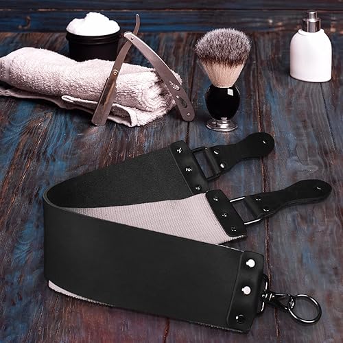 Miniatura 6 de Razor Strop Barber's Latigo Leather Straight Razor Strop. Doble correa que será una gran adición para cualquier maquinilla de afeitar recta. Trazo