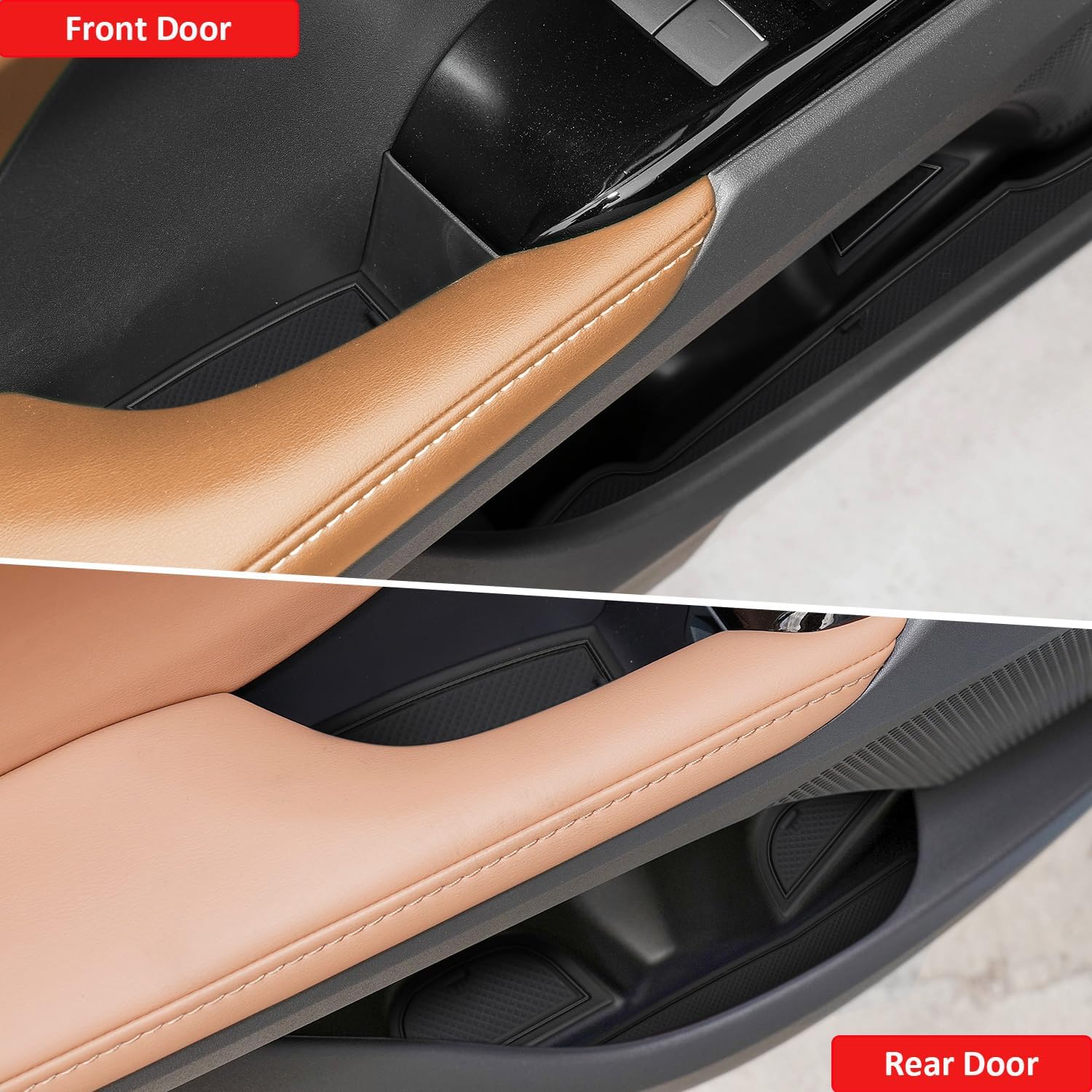 Auovo Cup Holder Inserts Liners Compatible with Toyota Camry Accessories 2025 2026 Car Custom Center Console Cup Holder Door Pockets Mats Pads for New 2025 Camry 19-PCS (Black Trim)