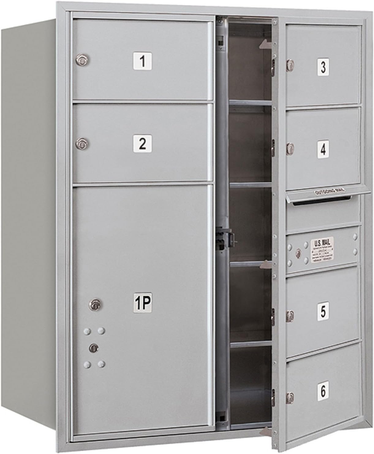 Salsbury Industries 3710D-06AFP 4C Horizontal Mailbox, Aluminum
