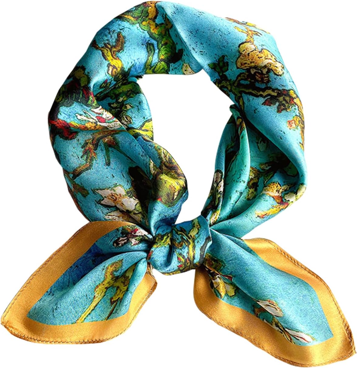 100% Mulberry Silk Scarf Women's Fashion Scarves Square and Long Bandana Shawls and Wraps Artist Collection Gift - Image 5