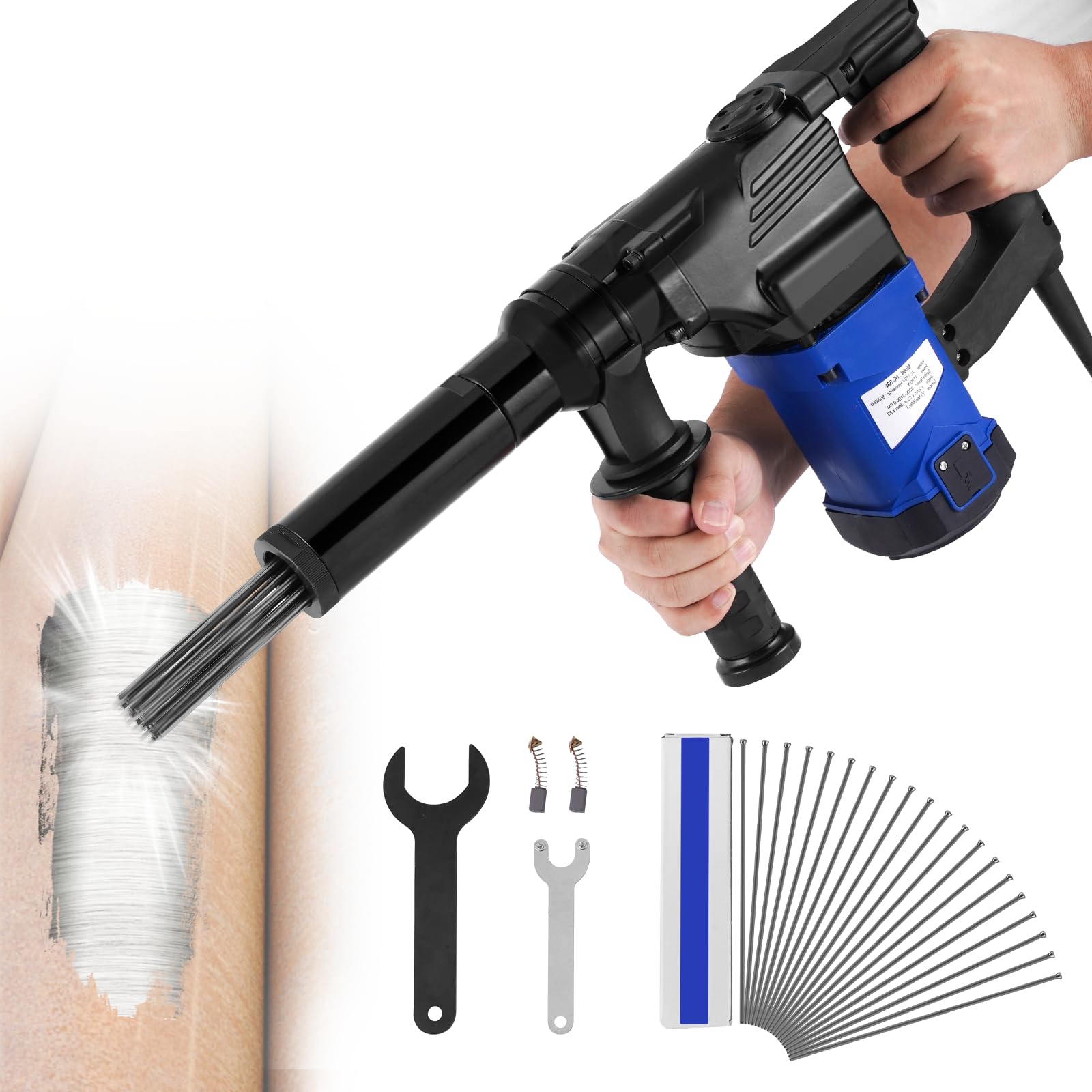 Electric Needle Scaler 1100W Industrial Rust Remover with 100Pcs Needles