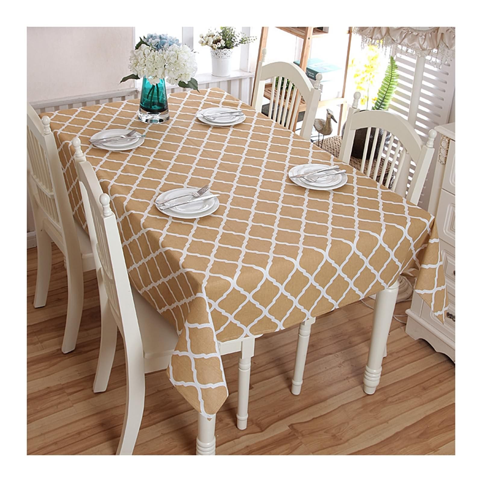 FBHFSUIEF Table Cloth Rectangle,Tablecloth Rectangular Polyester Cotton Tablecloths(130x180cm)