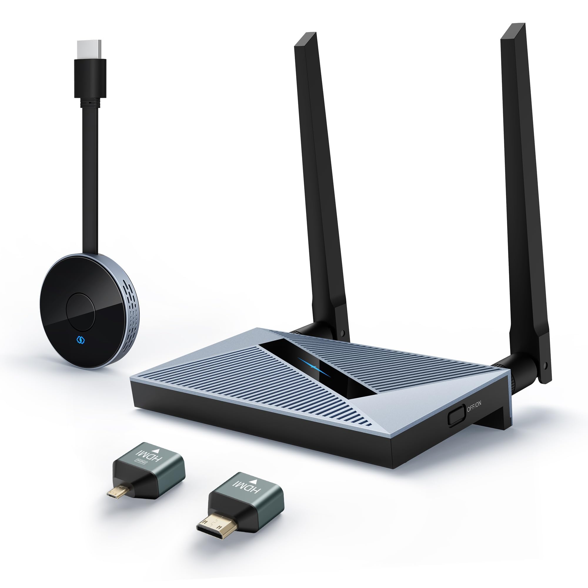 Wireless HDMI Transmitter and Receiver, True Plug & Play | 4K decoding, dual‑band 2.4/5GHz,, stream audio video from laptop PC to monitor, no app needed