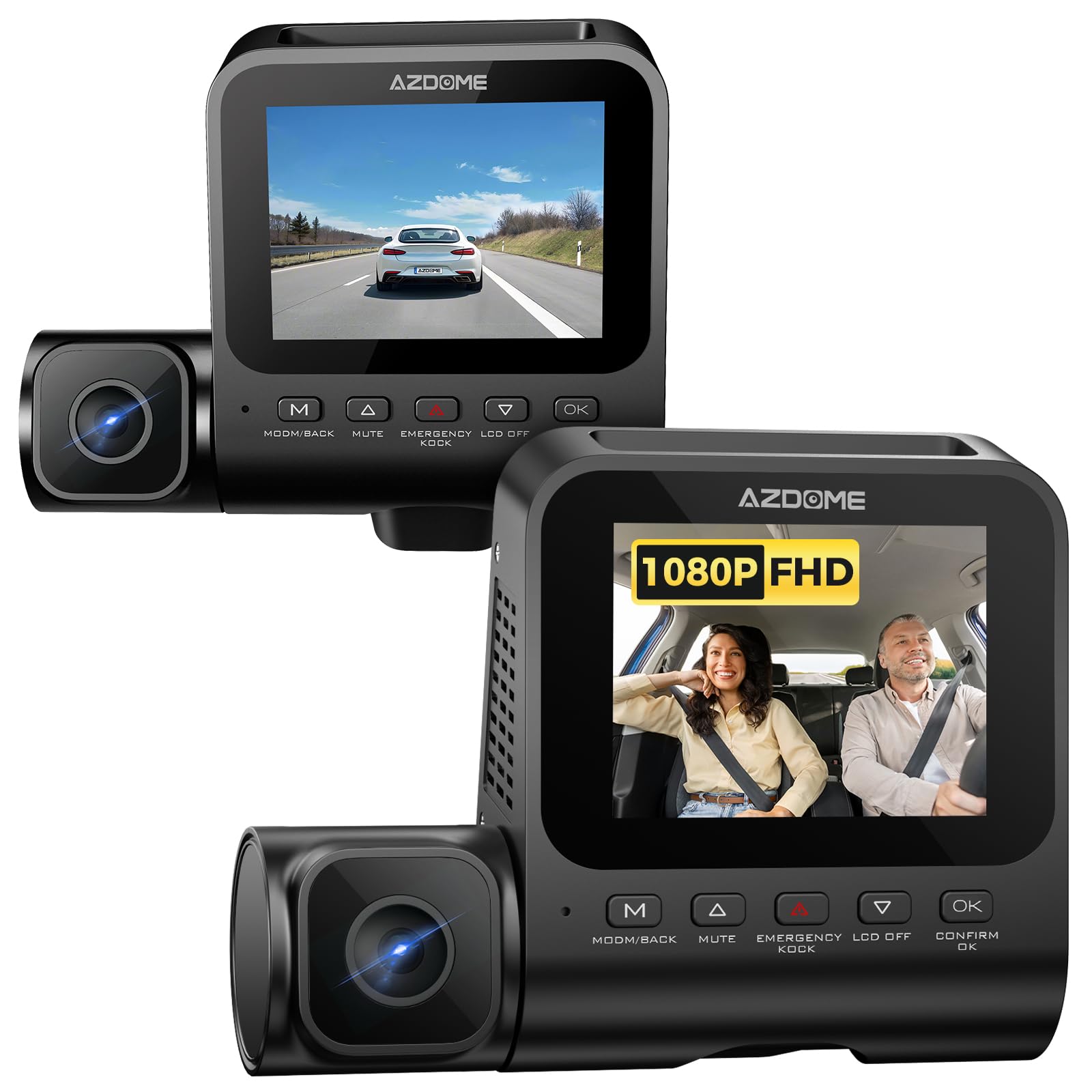 Amazon.com: AZDOME V600 1080P Dual Dash Camera for Cars, 3