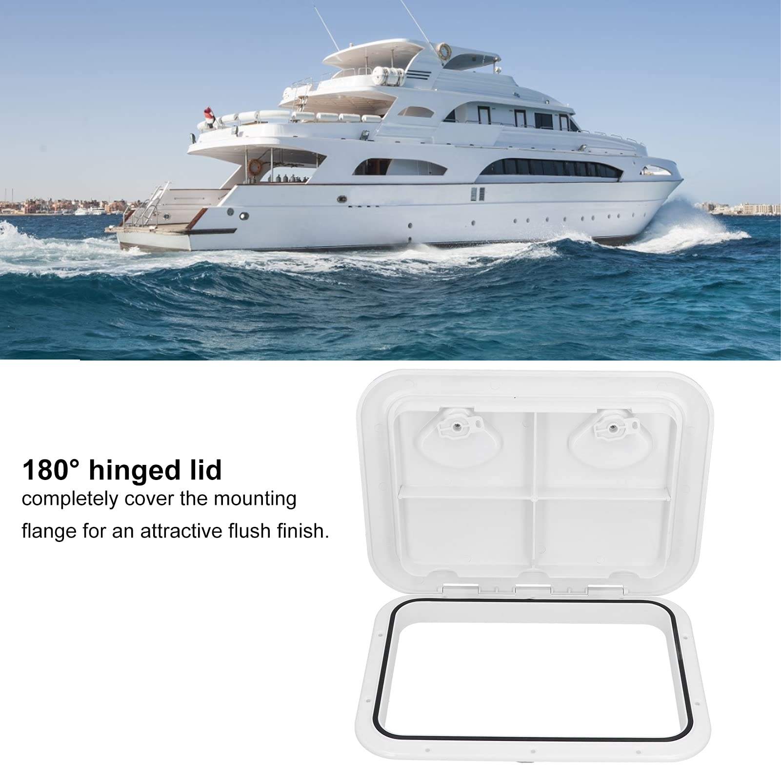 Deck Inspektionsluke, Deck Inspektionsdeckel wetterfest mit Schloss für Marine für Boote(Weiß)