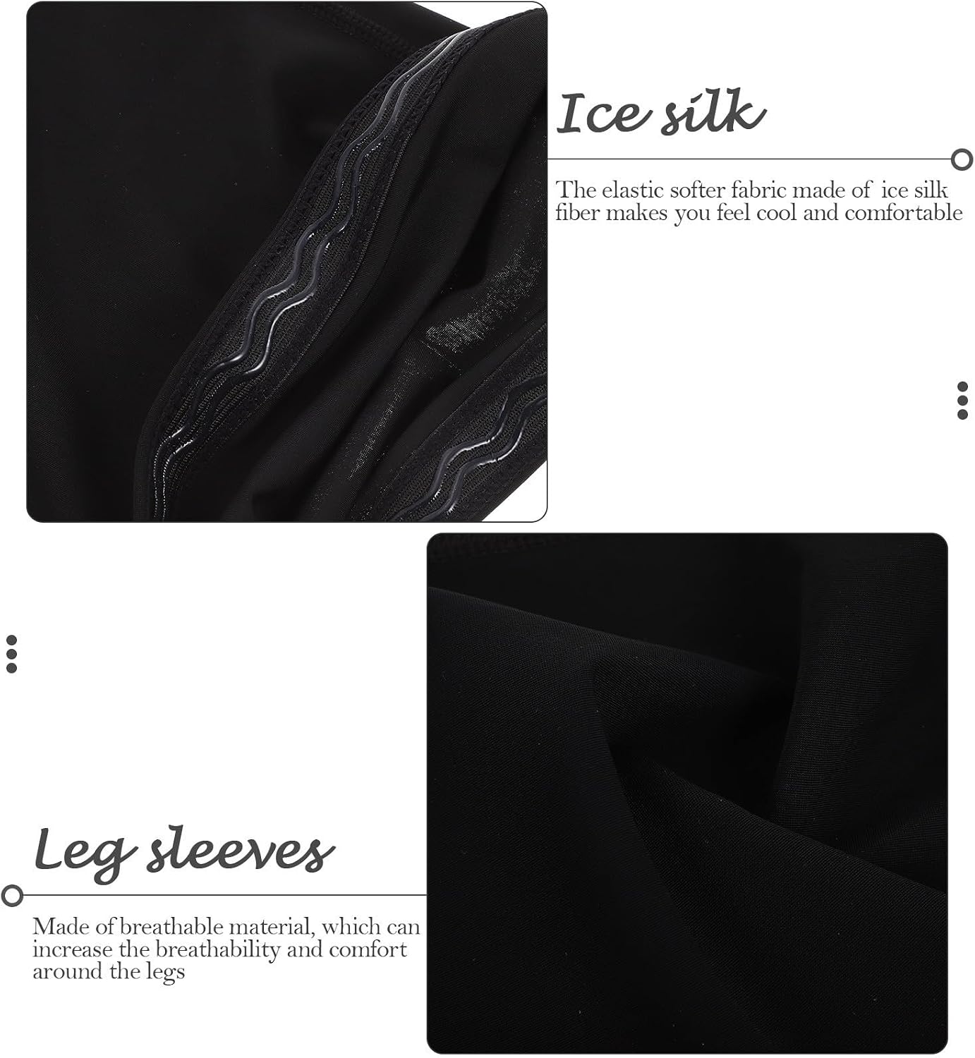 2 Pairs of Breathable and Comfortable Leg Sleeves for Basketball and Running Made of Ice Silk and Elastic Fiber, Elastic Sports Leg Sleeves for Adult Sports Support and Outdoor