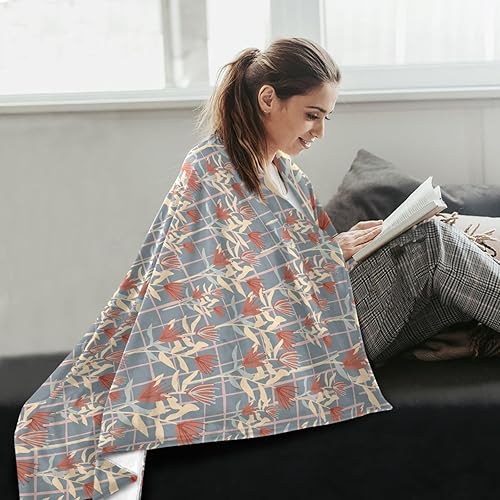 Miniatura 6 de Pastel Flower Silhouettes Ultra-Soft Flannel Fleece Blanket, Comfy Spring Flannel Fleece Blanket Adults Kids Chair Camping Couch Throws 60x90 Inches