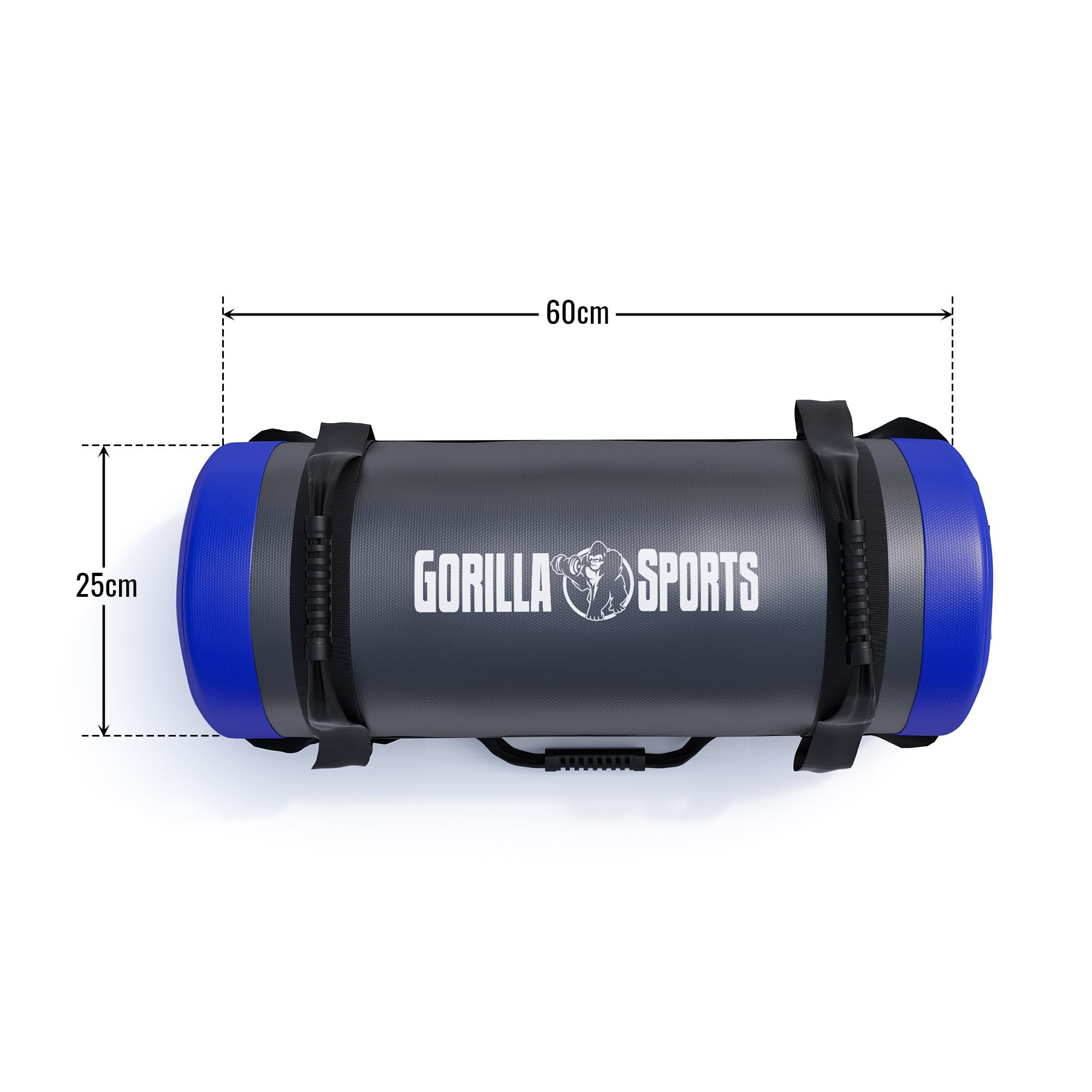 GORILLA SPORTS® Fitness Power Bag - 5/10/15/20/25/30 kg, rutschfeste Griffe, Gefüllt, Kunstleder - Gewichtssack, Sandbag, Corebag, Sandsäcke, Gewichte für Training, Workout, Crossfit, Gym