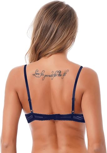 Women's Floral Lace Lingerie Bras 1/4 Cups Push Up Shelf Demi Balconette Bralette Crop Tops