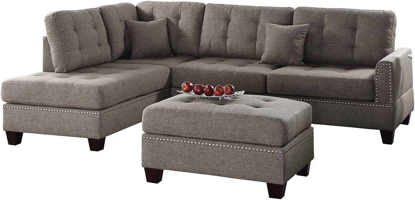 Poundex PDEX- Sofas, Coffee Brown INCOMPLETE 1/3