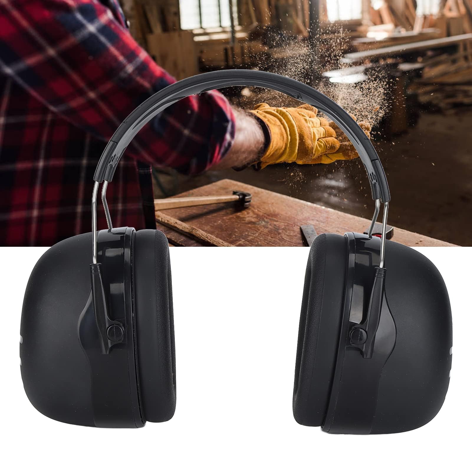 Dpofirs Cache-Oreilles à Réduction de Bruit, 37 DB NRR Protection Auditive Casque Antibruit Casque Anti-Bruit pour Adultes, Hommes, Femmes, Plage de Tir, Tonte, Construction