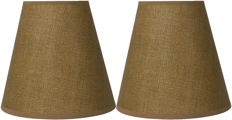 Urbanest Set of 2 Hardback Empire Lamp Shade 5-inch by 9-inch by 8.5-inch, Woven Grass, Natural, Spider Washer Fitter