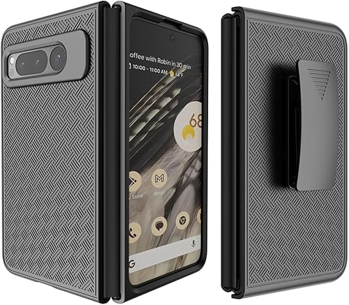 Miniatura 2 de Funda con clip para Google Pixel Fold (2023), cubierta de teléfono jackpot wireless con protector de pantalla y [trinquete giratorio] combo de funda