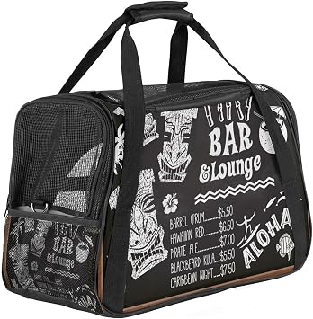 Pet Carrier Tiki Bar Soft-Sided Pet Travel Carriers for Cats,Dogs Puppy Comfort Portable Foldable Pet Bag Airline Approved