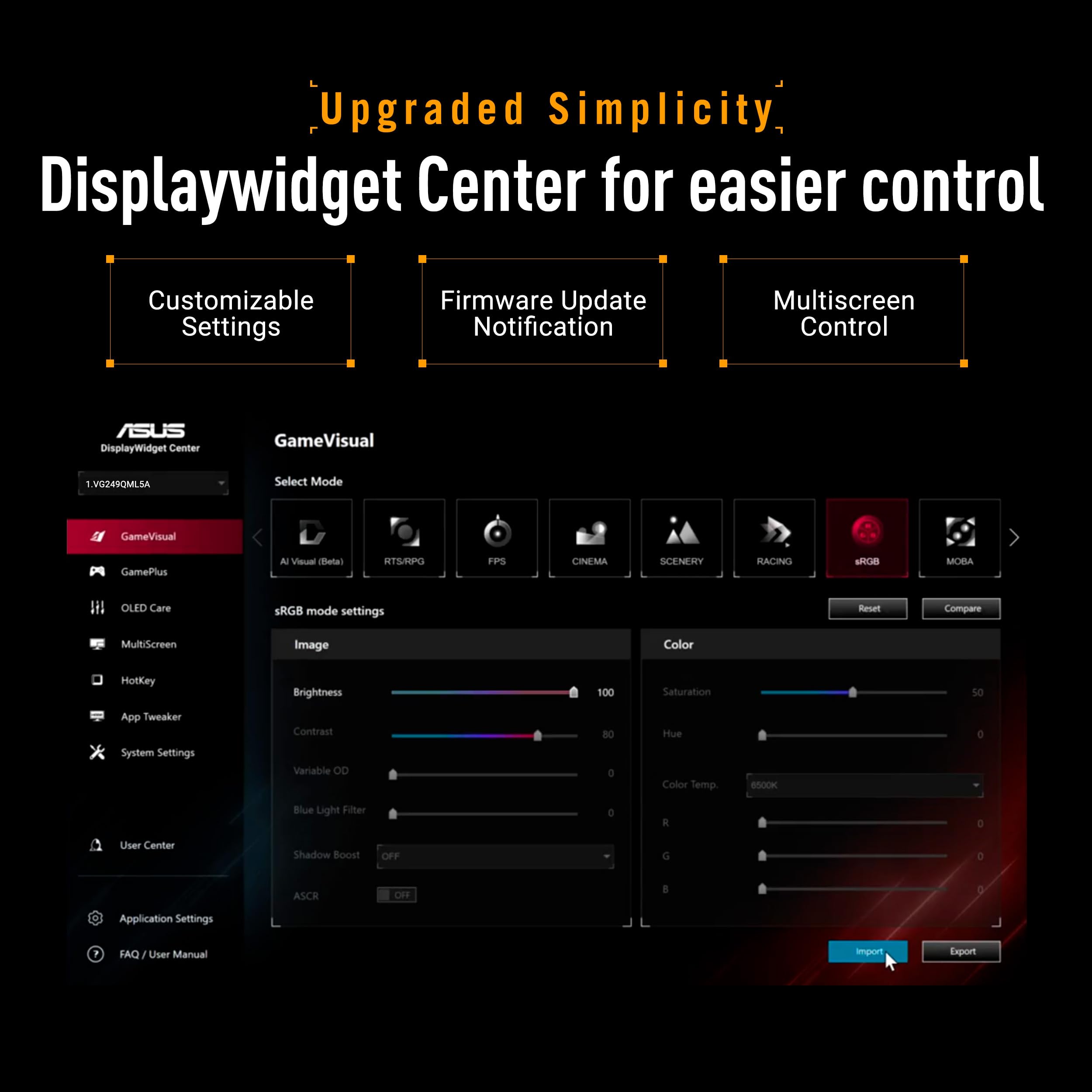 ASUS TUF Gaming Series 5 VG249QML5A - Monitor de 23.8 pulgadas 1080P, Fast-IPS, 240Hz, 0.3ms, Compatible con G-SYNC, FreeSync Premium, 99% sRGB, Altura ajustable, DisplayWidget, Gaming AI, Garantía de