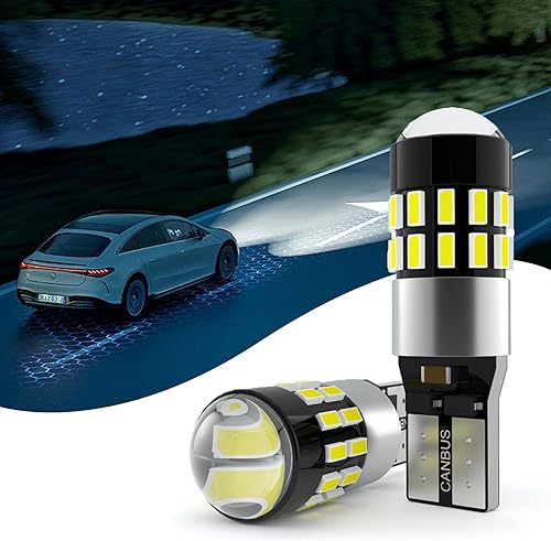 Miniatura 7 de 2 bombillas de aluminio Plug-and-Play, bombilla LED súper brillante para automóvil, 7000K T10 luz de marcha atrás sin polaridad, apta para la